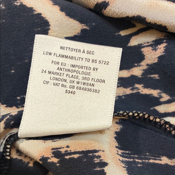 Maeve Black & Tan Animal Print Blouse, Size Medium - Picture 6 of 8